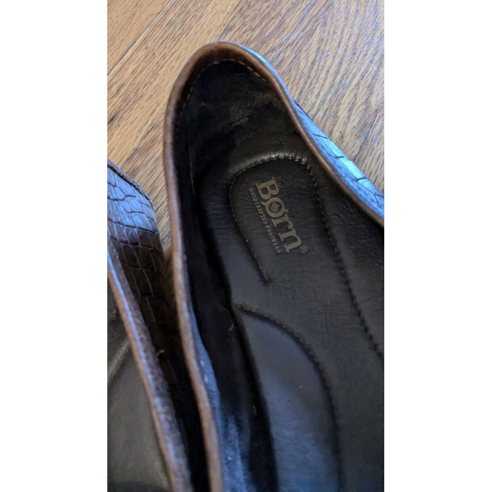Born Size 11 M Brown Leather Malena Penny Loafer Flats - Picture 6 of 10